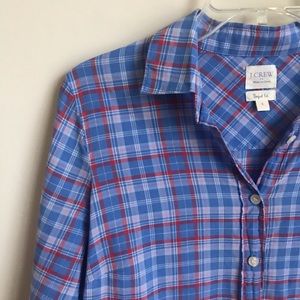 J. Crew Factory The Perfect Fit Plaid Shirt Sz S